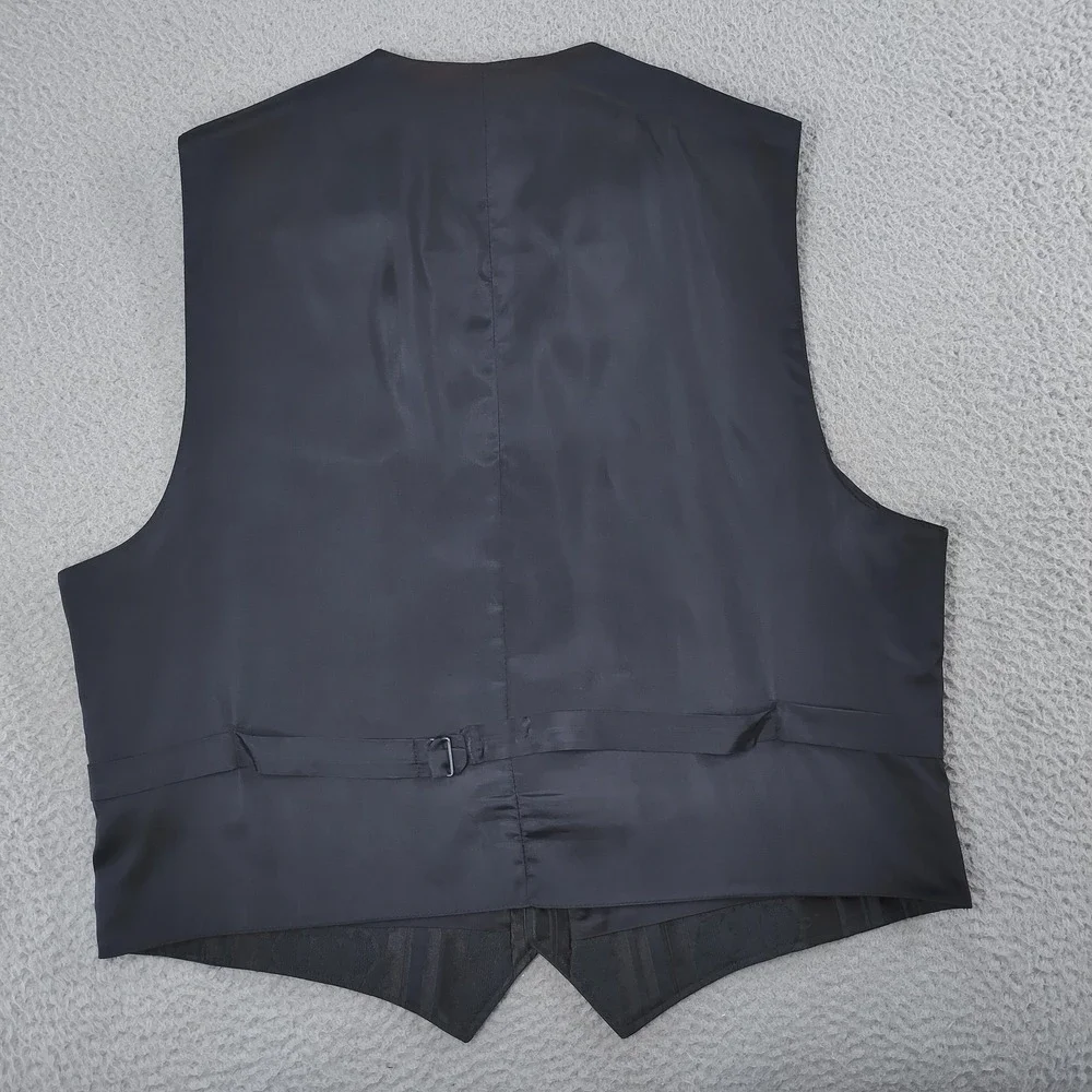 Wah maker Vest Mens XL Black Stripe Western Suit Waistcoat Limited Edition USA